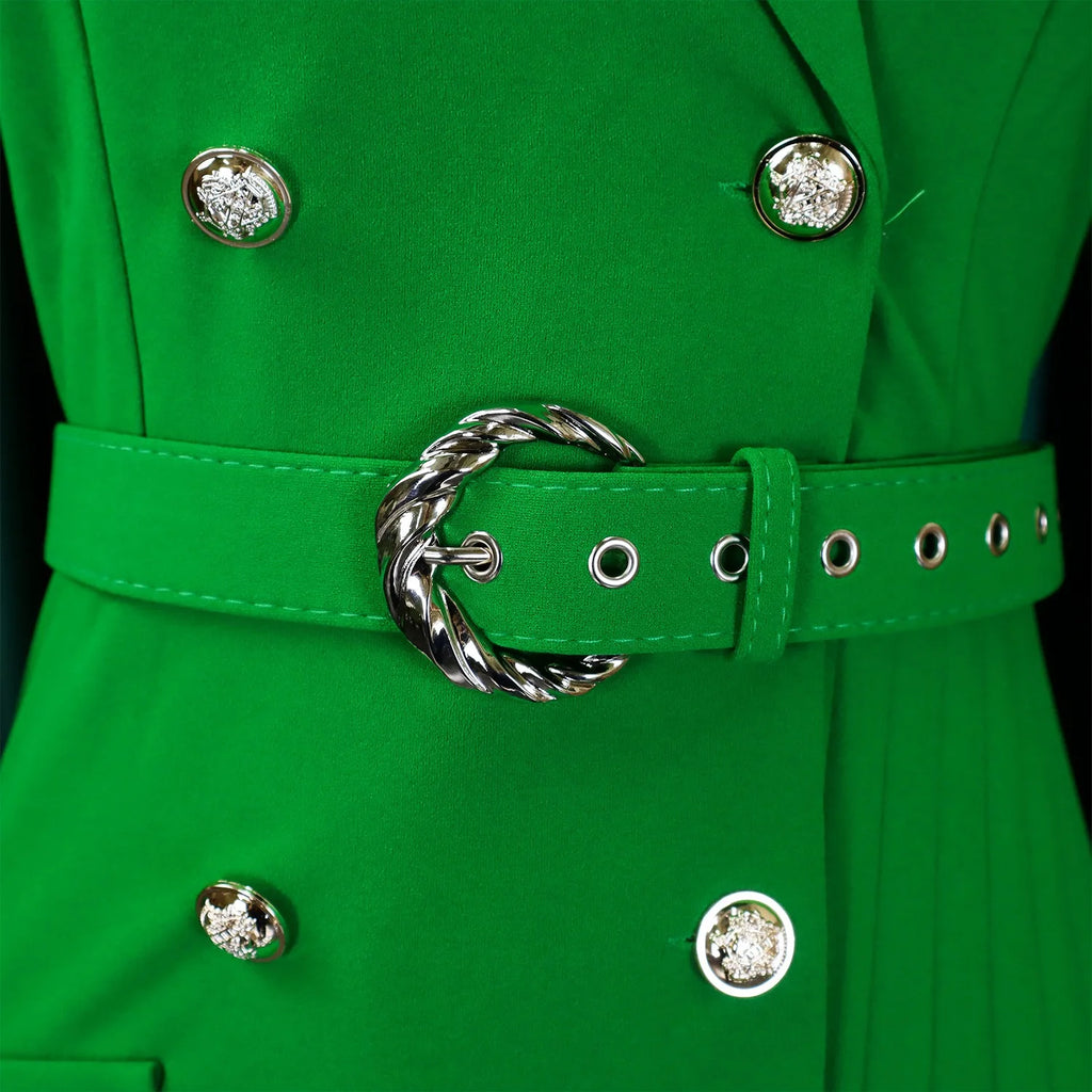 Elegant Dresses for Woman 2024 Autumn Winter New Trends Notched Collar Full Sleeve Sashes Pleated Mid Calf Solid Fashion Dress