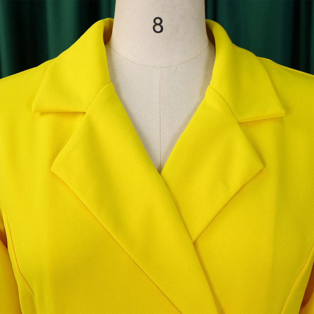 Elegant Dresses for Woman 2024 Autumn Winter New Trends Notched Collar Full Sleeve Sashes Pleated Mid Calf Solid Fashion Dress